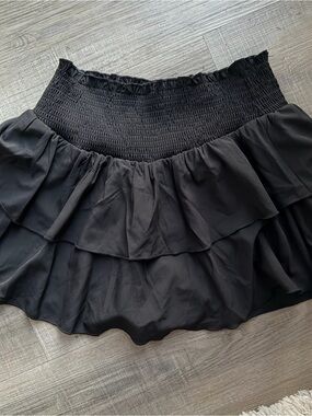 Cider Women's Black Tiered Ruffle Skirt
